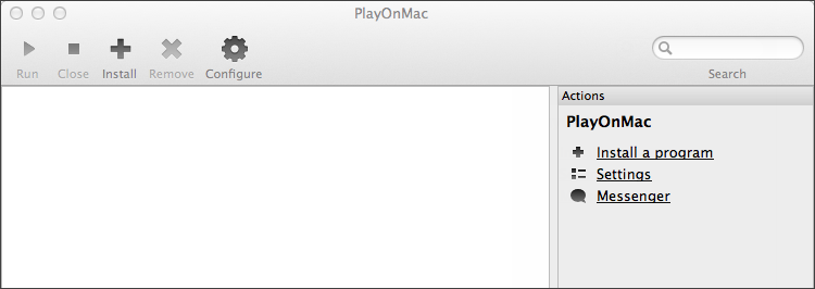 PlayOnMac main window PlayOnMac main window